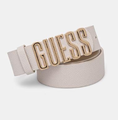 CINTURE GUESS MERIDIAN LOGO LETTERING GHIACCIO