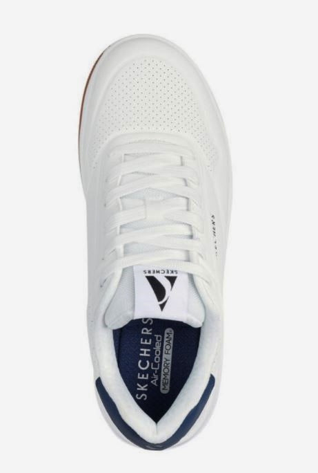 SNEAKERS UNO COURT SKECHERS BIANCO DETTAGLIO BLU
