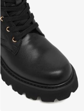 ANFIBI PELLE LOGO GOLD PATRIZIA PEPE NERO