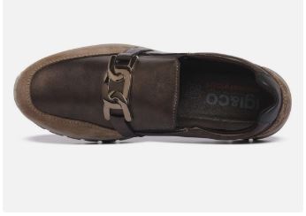 SNEAKERS SLIP ON PELLE LAMINATA IGI&CO MARRONE