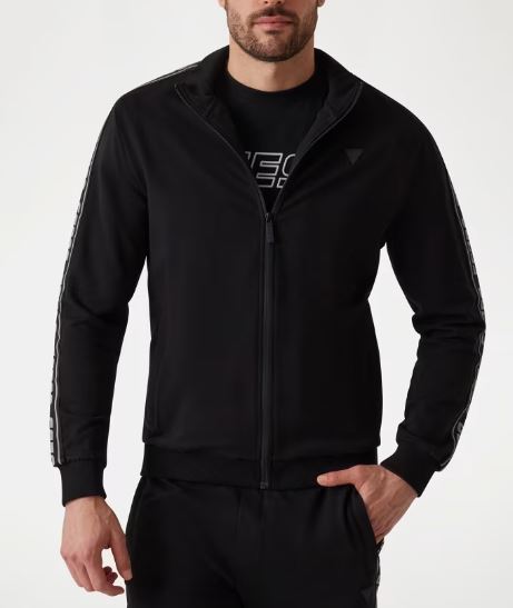 FELPE ZIP GUESS FASCE LOGO NERA