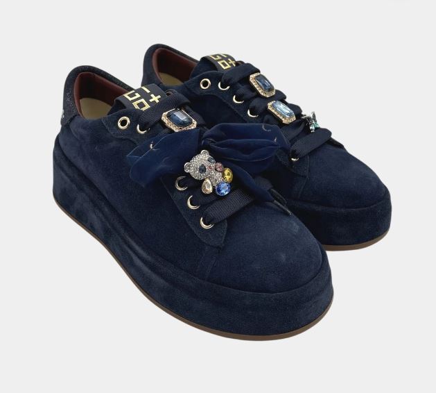 SNEAKERS PELLE SCAMOSCIATA GIO+ BLU