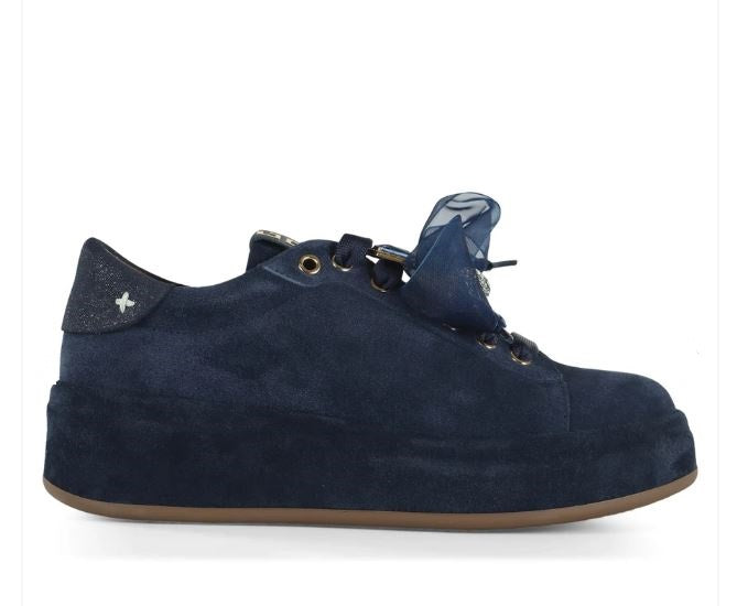 SNEAKERS PELLE SCAMOSCIATA GIO+ BLU