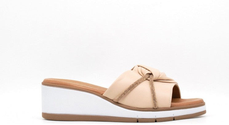 SANDALI FLOK GRUNLAND PELLE CIPRIA DECORAZIONE STRASS