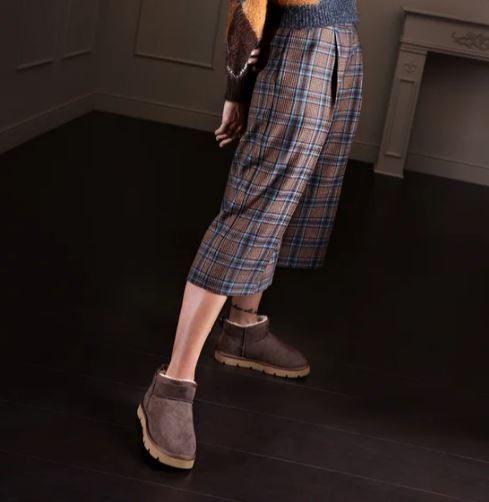 STIVALETTI TESSUTO E PELUCHE CHAB GRUNLAND MARRONE