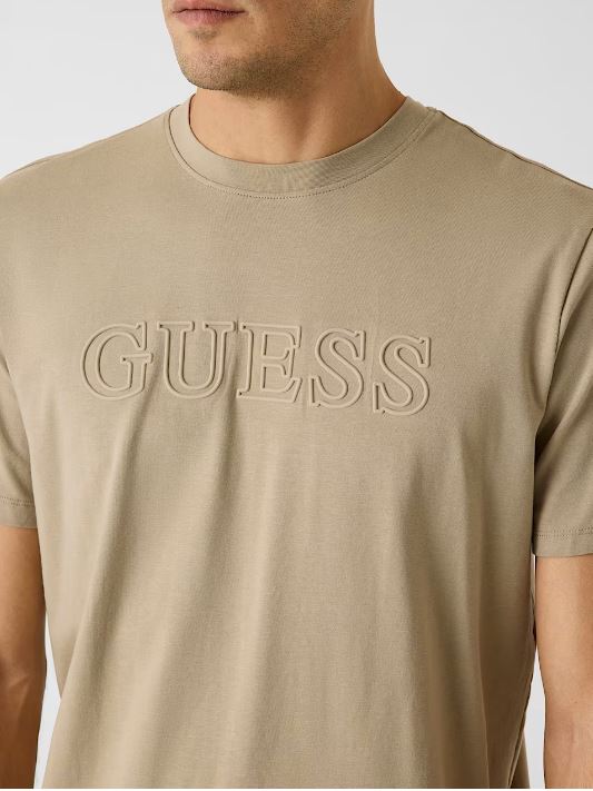 MAGLIETTE MAXI LOGO GUESS BEIGE