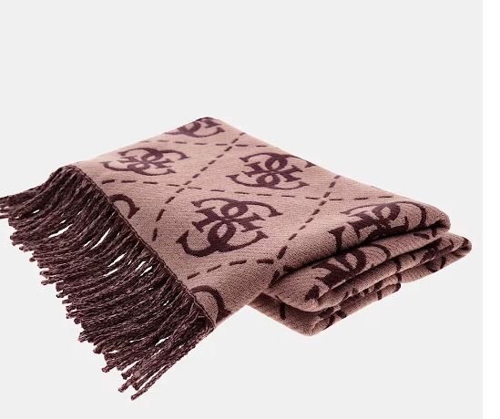 SCIARPE NOLANA GUESS MAXI LOGO ROSA VINACCIO