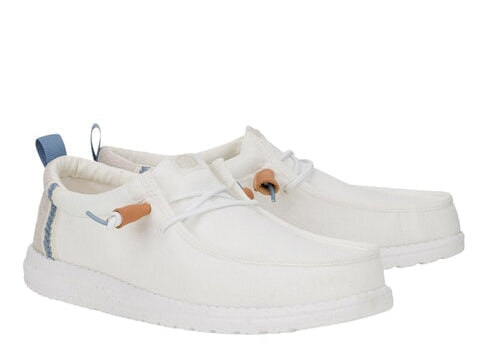 MOCASSINI WALLY CRAFT LINEN HEY DUDE WHITE