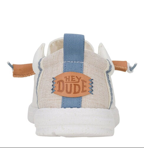 MOCASSINI WALLY CRAFT LINEN HEY DUDE WHITE