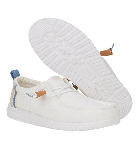 MOCASSINI WALLY CRAFT LINEN HEY DUDE WHITE