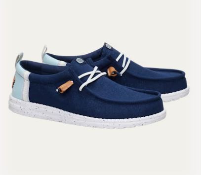 MOCASSINI WALLY CRAFT LINEN HEY DUDE NAVY