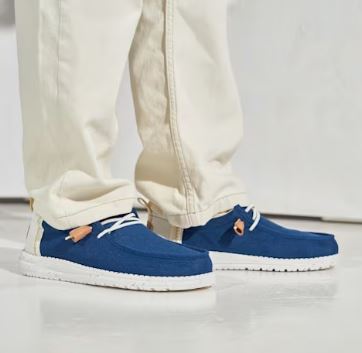 MOCASSINI WALLY CRAFT LINEN HEY DUDE NAVY
