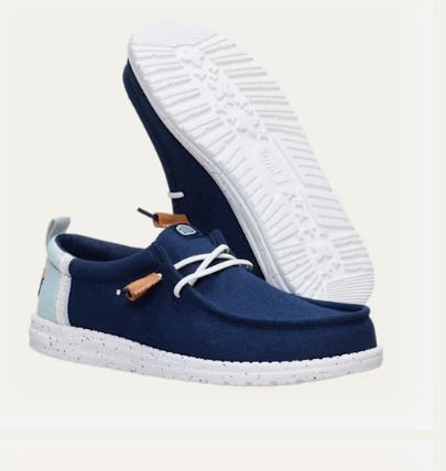 MOCASSINI WALLY CRAFT LINEN HEY DUDE NAVY