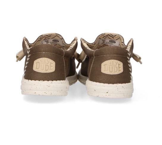 MOCASSINI WALLY STRETCH CANVAS HEY DUDE BROWN