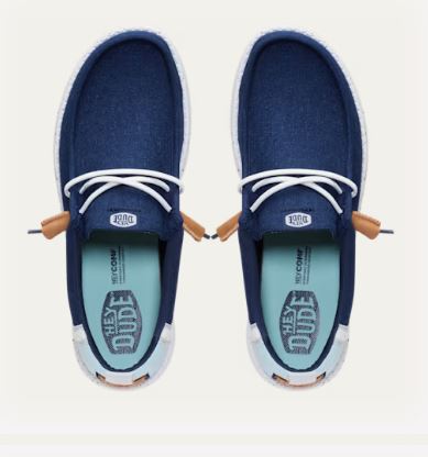 MOCASSINI WALLY CRAFT LINEN HEY DUDE NAVY