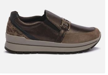 SNEAKERS SLIP ON PELLE LAMINATA IGI&CO MARRONE