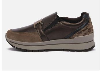 SNEAKERS SLIP ON PELLE LAMINATA IGI&CO MARRONE