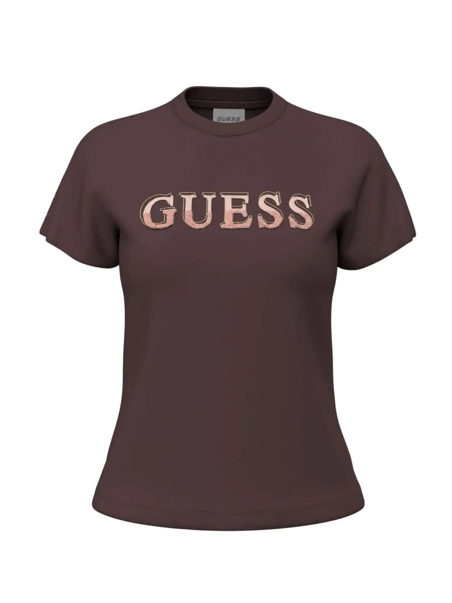 MAGLIETTE GUESS LOGO MAXI MARRONE
