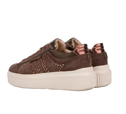 SNEAKERS IN PELLE SCAMOSCIATA JANET&JANET MICROSTRASS MARRONE