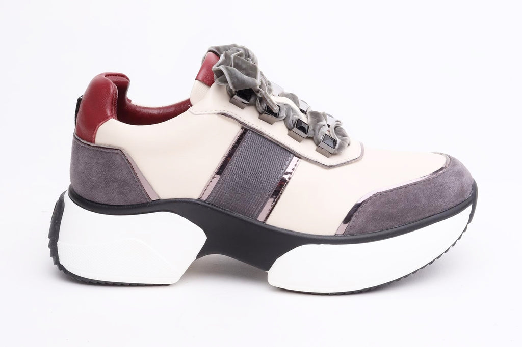 SNEAKERS PELLE PLAT LATTE