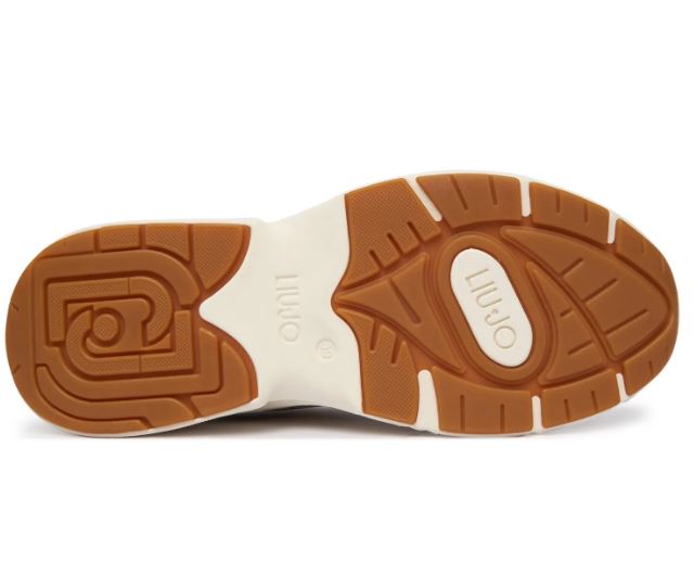 SNEAKERS PELLE E TESSUTO LOGO LIU JO MARRONE