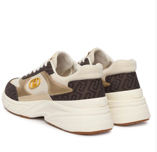 SNEAKERS PELLE E TESSUTO LOGO LIU JO MARRONE