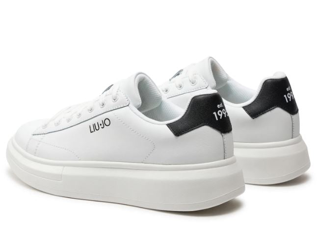 SNEAKERS BIG 01  LIU JO PELLE BIANCA DETTAGLIO BLU