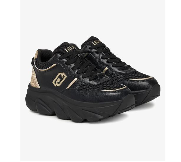 SNEAKERS CALF LIU JO CHUNCKY BLACK GOLD