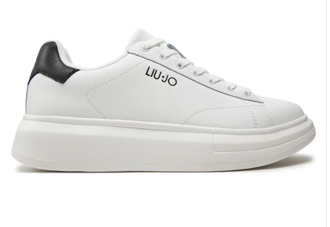 SNEAKERS BIG 01  LIU JO PELLE BIANCA DETTAGLIO BLU