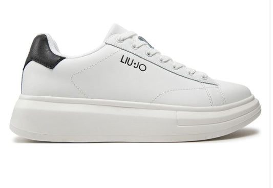 SNEAKERS BIG 01  LIU JO PELLE BIANCA DETTAGLIO BLU
