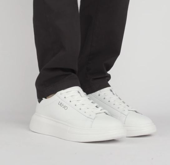 SNEAKERS BIG 01  LIU JO PELLE BIANCA DETTAGLIO BLU