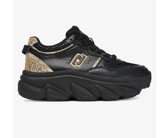SNEAKERS CALF LIU JO CHUNCKY BLACK GOLD