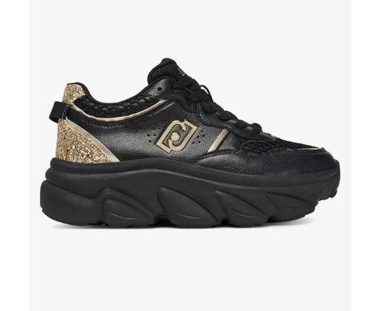 SNEAKERS CALF LIU JO CHUNCKY BLACK GOLD