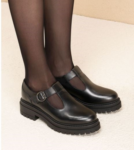 BALLERINE MODELLO MARY JANE NEROGIARDINI NERO