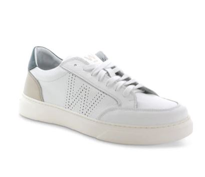 SNEAKERS PELLE BIANCA SPOILER COLORATO