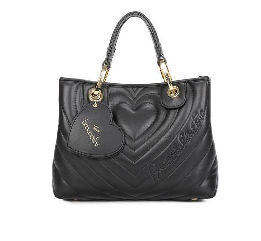 BORSE A MANO BETH MATELASSE' BRACCIALINI CUORE NERA MEDIA