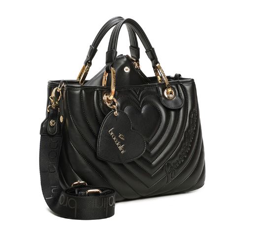 BORSE A MANO BETH MATELASSE' BRACCIALINI CUORE NERA MEDIA