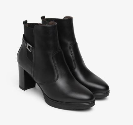 STIVALETTI PELLE NEROGIARDINI ELASTICO NERO
