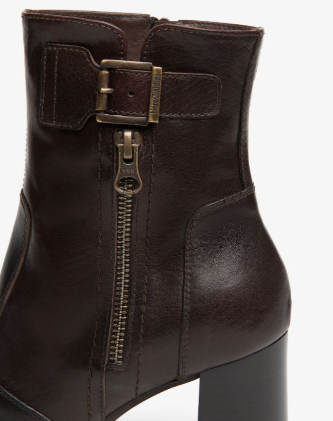 STIVALETTI PELLE NEROGIARDINI ZIP EBONY