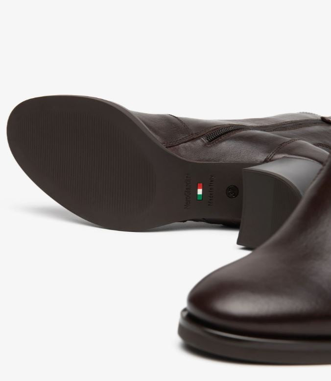 STIVALETTI PELLE NEROGIARDINI ZIP EBONY