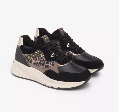 SNEAKERS GLITTER SUEDE NEROGIARDINI NERA