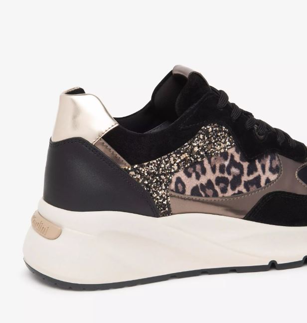 SNEAKERS GLITTER SUEDE NEROGIARDINI NERA