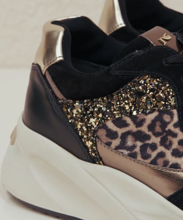 SNEAKERS GLITTER SUEDE NEROGIARDINI NERA