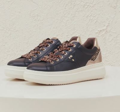 SNEAKERS GLITTER GOLD NEROGIARDINI NERO