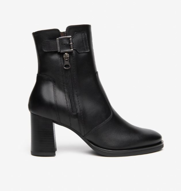 STIVALETTI PELLE NEROGIARDINI ZIP NERO