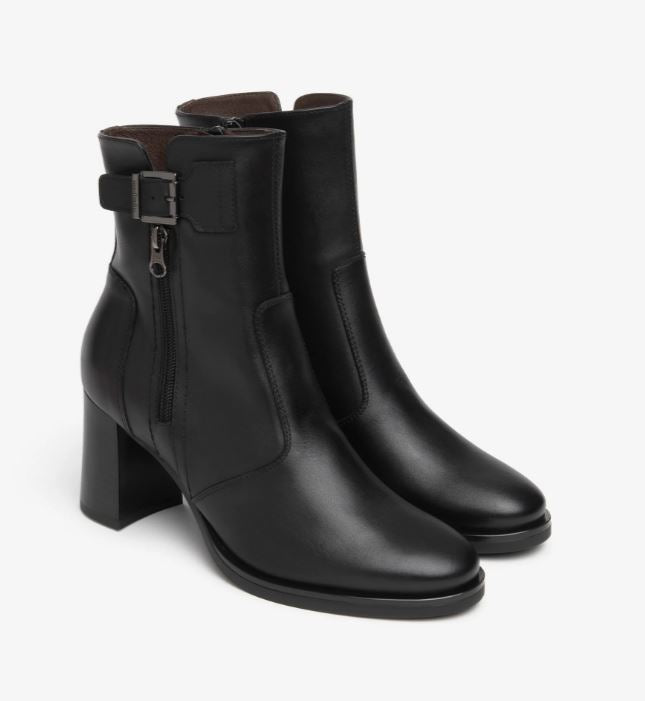 STIVALETTI PELLE NEROGIARDINI ZIP NERO