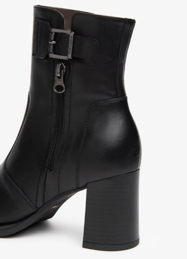 STIVALETTI PELLE NEROGIARDINI ZIP NERO