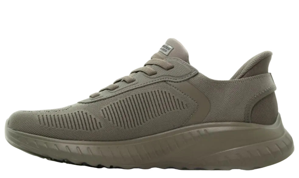 SNEAKERS SOLID STEP SKECHERS BOBS SQUAD CHAOS OLIVE SLIP INS