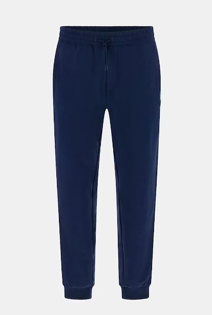 PANTALONI JOGGER GUESS BANDE LATERALI LOGO BLU