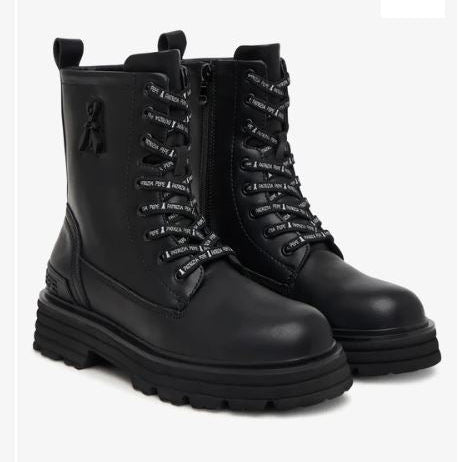 ANFIBI PELLE TOTAL BLACK PATRIZIA PEPE